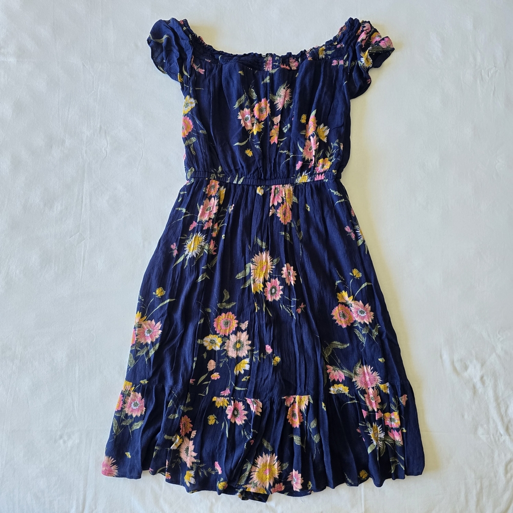Old Navy Floral Casual Dress (Navy & Pink) - Picture 3 of 6